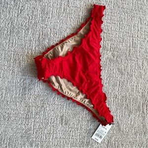 Red Target Ruffle Bikini Bottoms